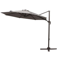 Outsunny 9.7-foot taupe offset cantilever patio umbrella with aluminum steel frame and cross base outdoors