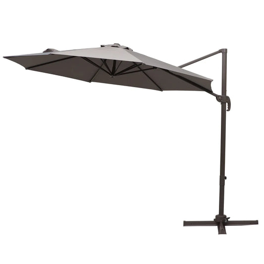 Outsunny Aluminum Steel 9.7‚Äô Offset 360 Cantilever Market Patio