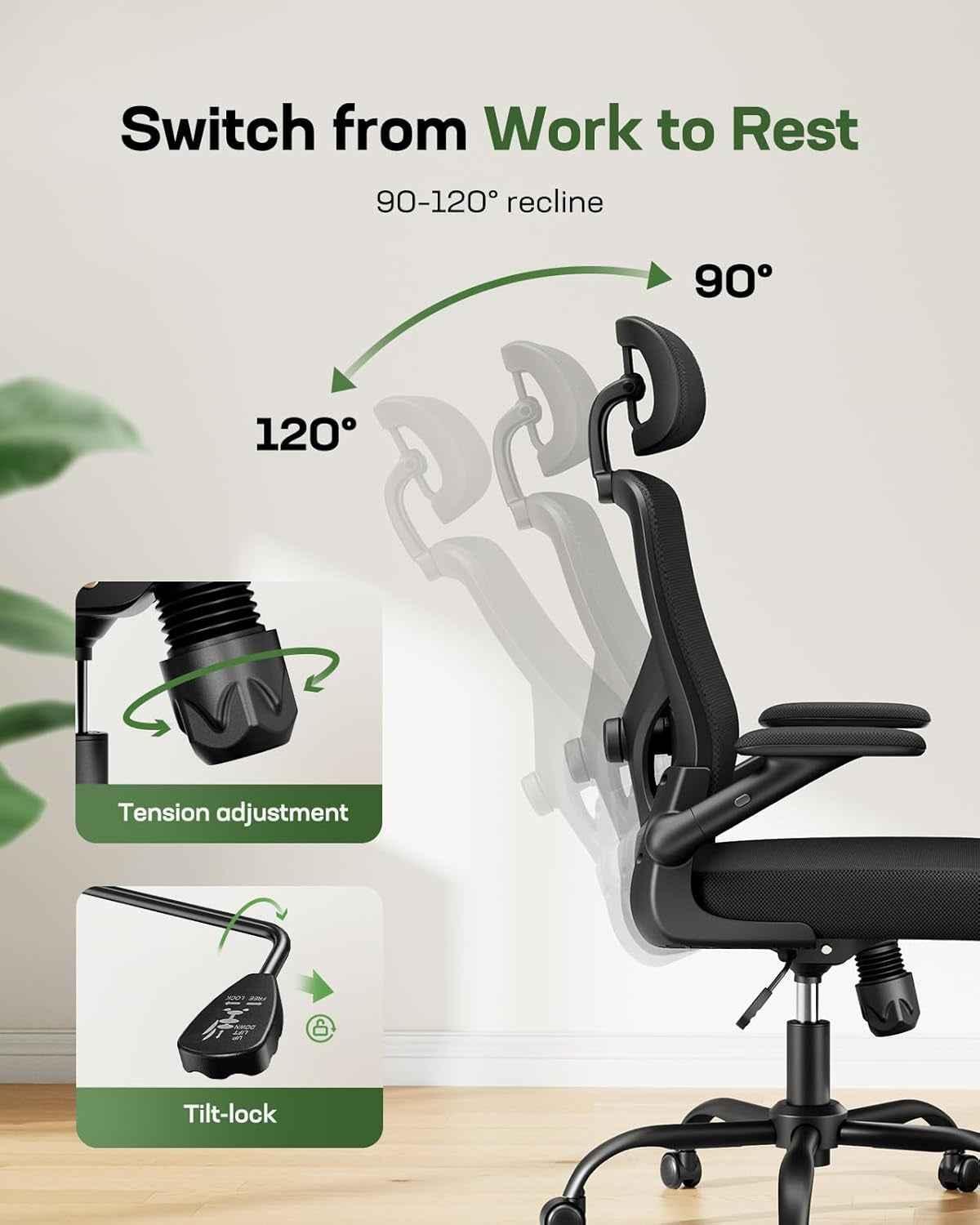 Ergonomic Mesh Office Chair High Back With Lumbar Support