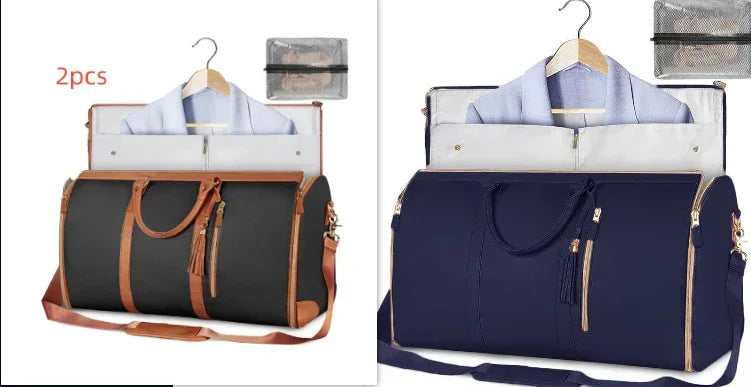 Large Capacity Travel Duffle Bag Women's Handbag Folding Suit Bag Waterproof Clothes Totes - Trustymall