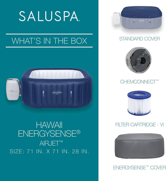 SaluSpa Hawaii AirJet Hot Tub 4 To 6 Person 140 Jets EnergySense Cover