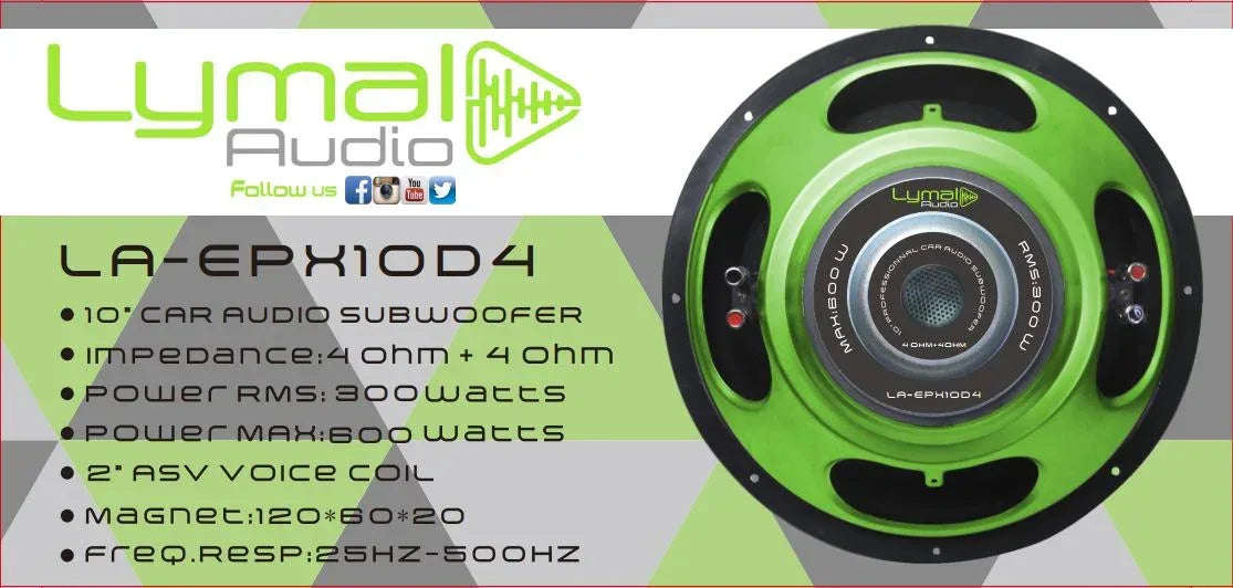 LA-EPX10D4 10" Subwoofer 600 Watts DVC 4-Ohm - Trustymall