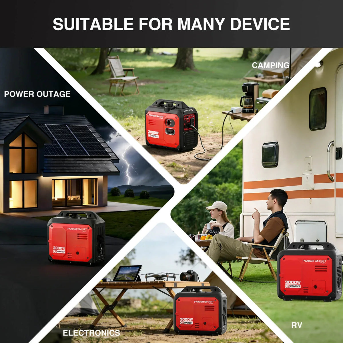 3000W Inverter Gas Generator w/ CO Alert DB5032 product image for TrustyMall.