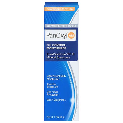 PanOxyl AM Broad Spectrum Oil Control Mineral Sunscreen Moisturizer, SPF 30, 1.7 Oz