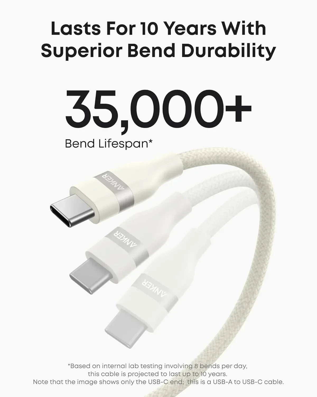 Anker USB-A to USB-C Cable (3 ft/6 ft, Upcycled-Braided) - Trustymall