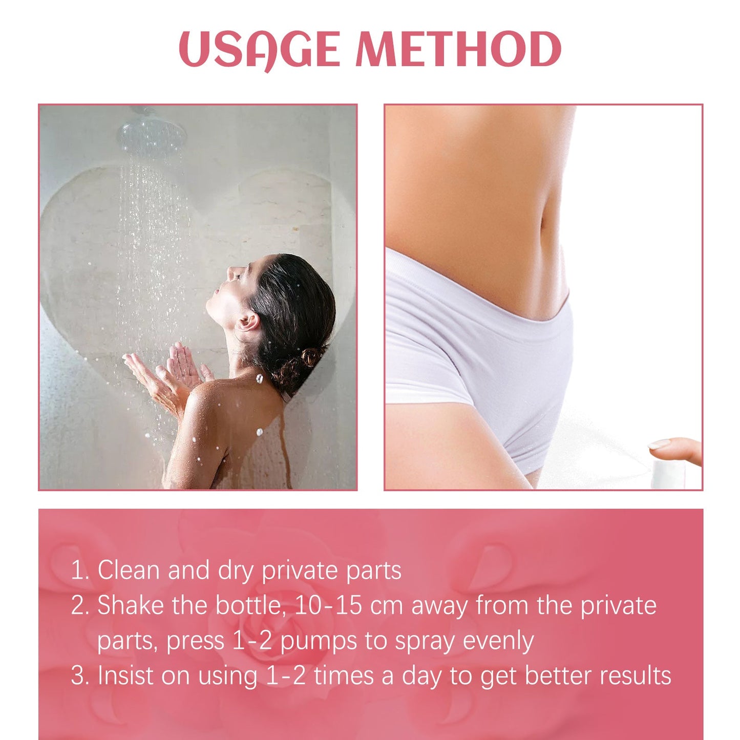 Female Body Care Spray, Relieve Itching Discomfort Gentle Cleaning Odors Body Care