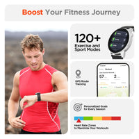 SmartWatch screen showing over 120 exercise modes available for fitness tracking.
