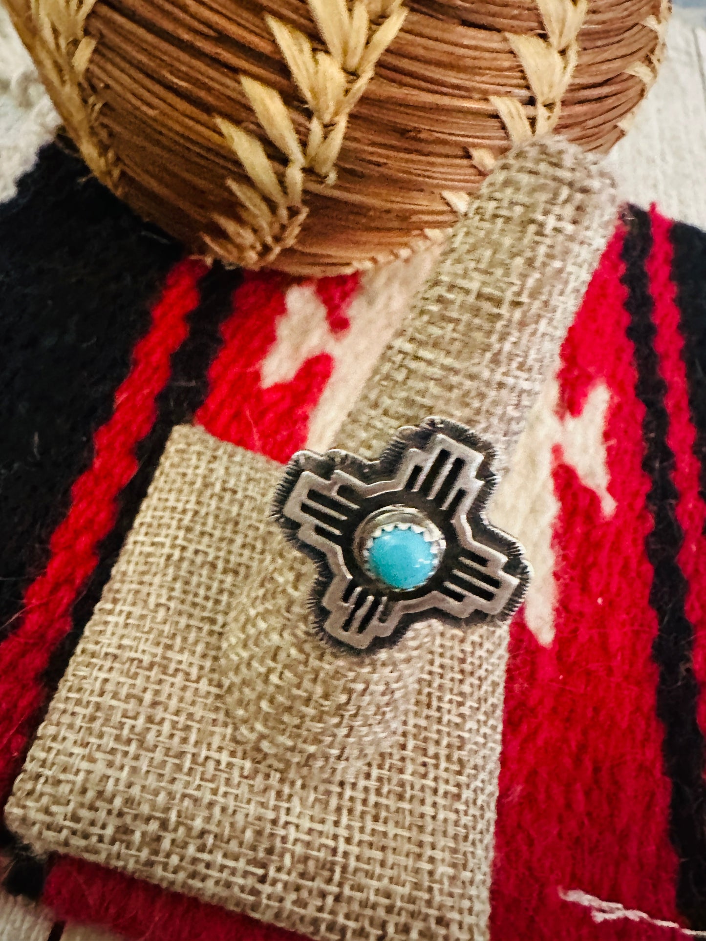 Handcrafted Turquoise & Sterling Silver Cross Ring