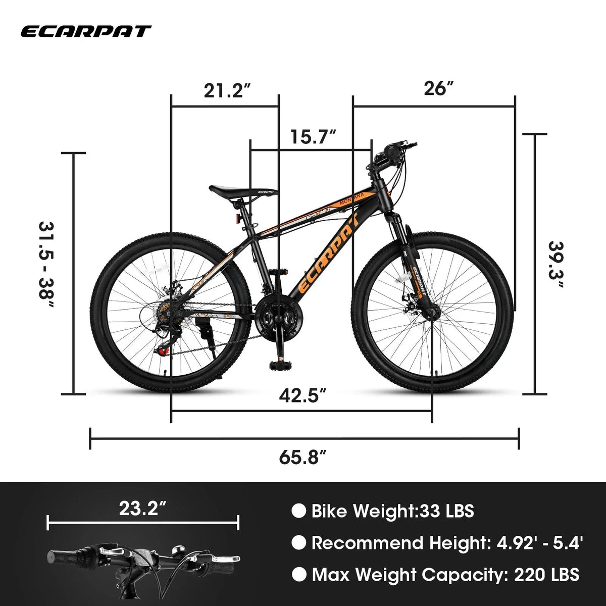 City-Cruizer – 24" Carpat™ ALUMINIUM Mountain Bike (21-Speed, - Trustymall