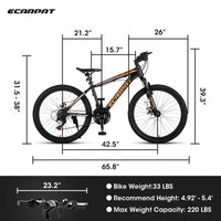 City-Cruizer – 24" Carpat™ ALUMINIUM Mountain Bike (21-Speed, - Trustymall