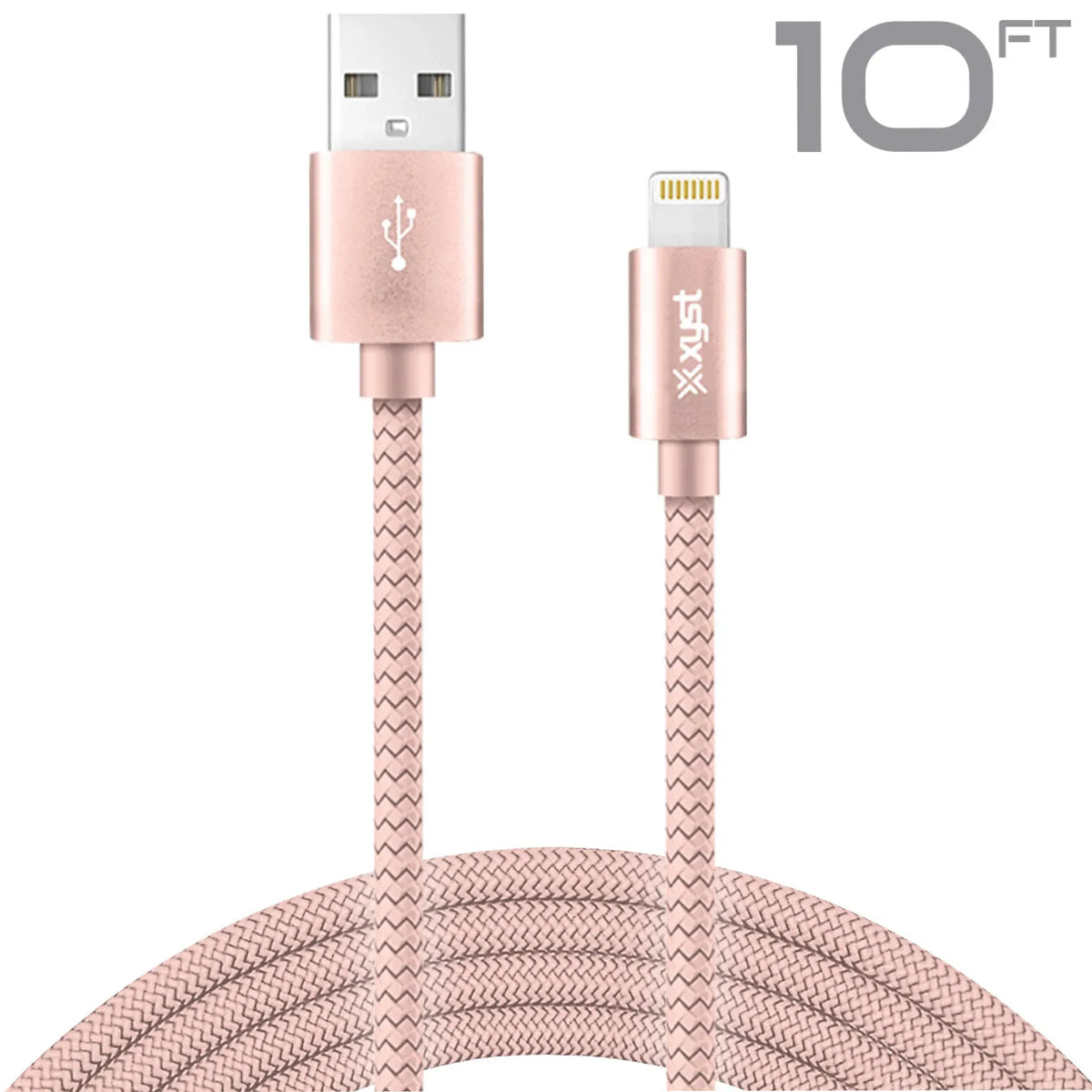 Xyst Charge and Sync USB to Lightning Braided Cable 10Ft - Trustymall