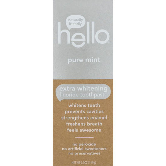 Hello Extra Whitening Pure Mint Fluoride Toothpaste 4.2oz