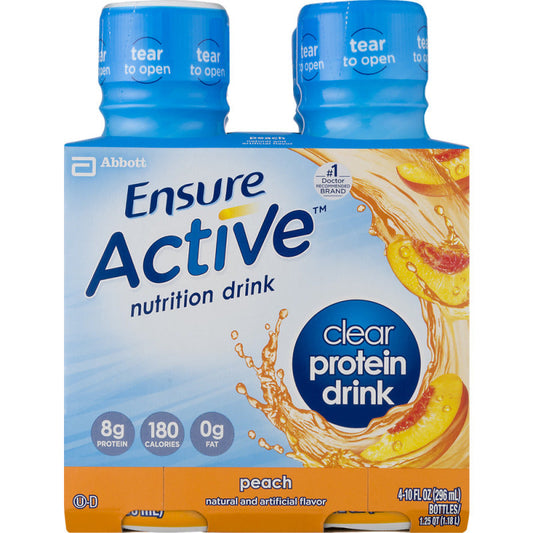 Ensure Active Peach Nutrition Drink 4-10 Fl. Oz. Bottles