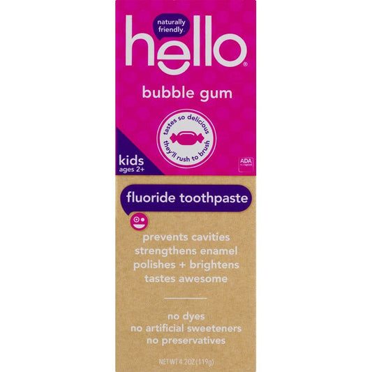 Hello Kids Bubble Gum Fluoride Toothpaste - 4.2oz