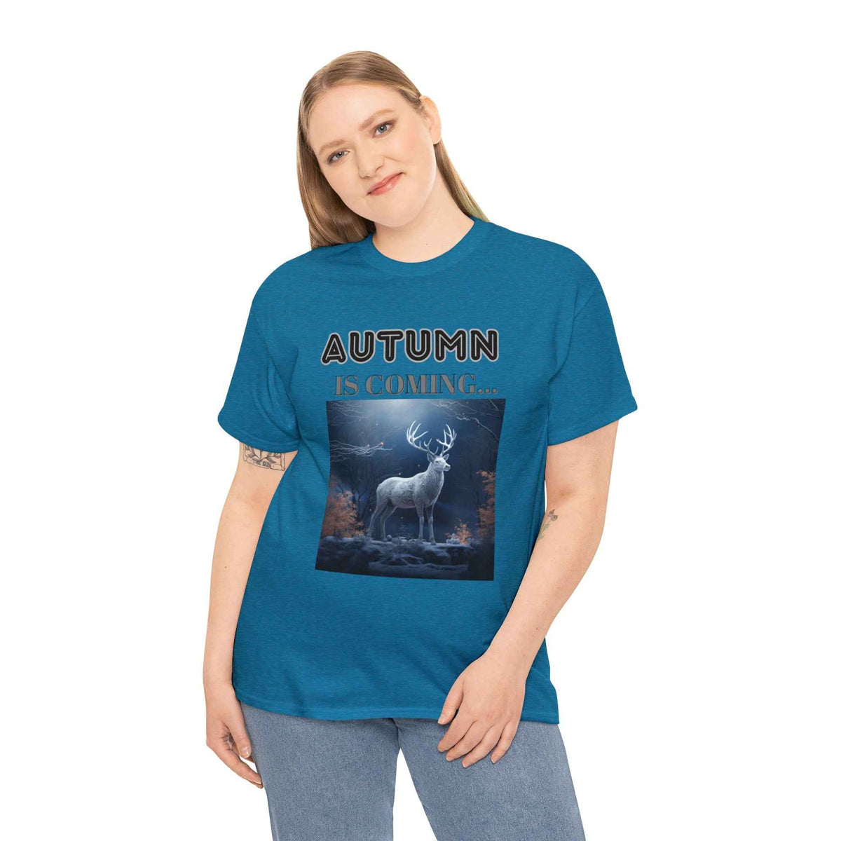 Autumn is coming: Fall Vibes T-shirts | Deer Drinking Brook Leaves Cha