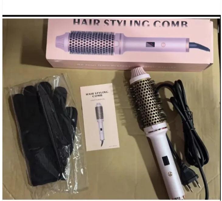 2-in-1 Hair Curler and Straightener Comb - Portable Styling Tool