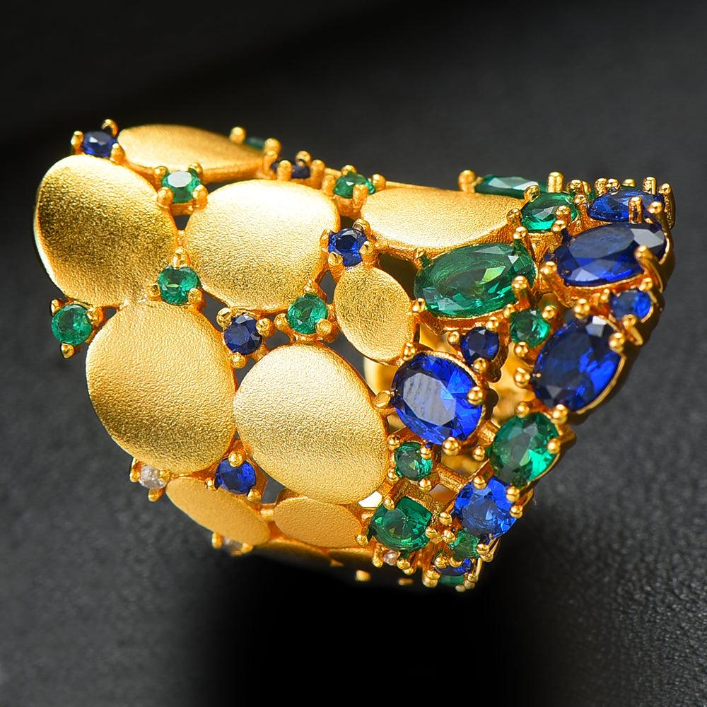 Luxury Bangle Earrings Ring Set