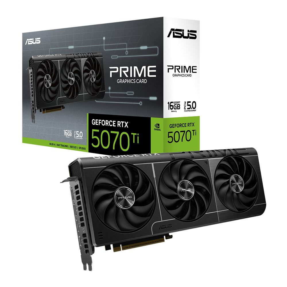 ASUS NVIDIA GeForce RTX 5070 Ti PRIME Triple Fan 16GB GDDR7 PCIe 5.0 Graphics Card