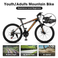 Carpat™ – 26" Mountain Bike (Black-Orange, Dual Disc, 21-Speed) - Trustymall