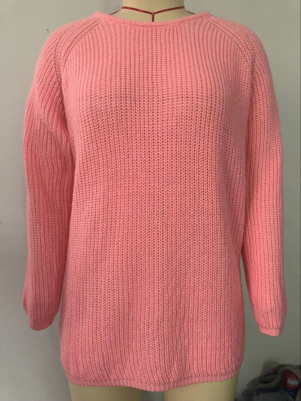 Women's Solid Color Round Neck Sweater Top