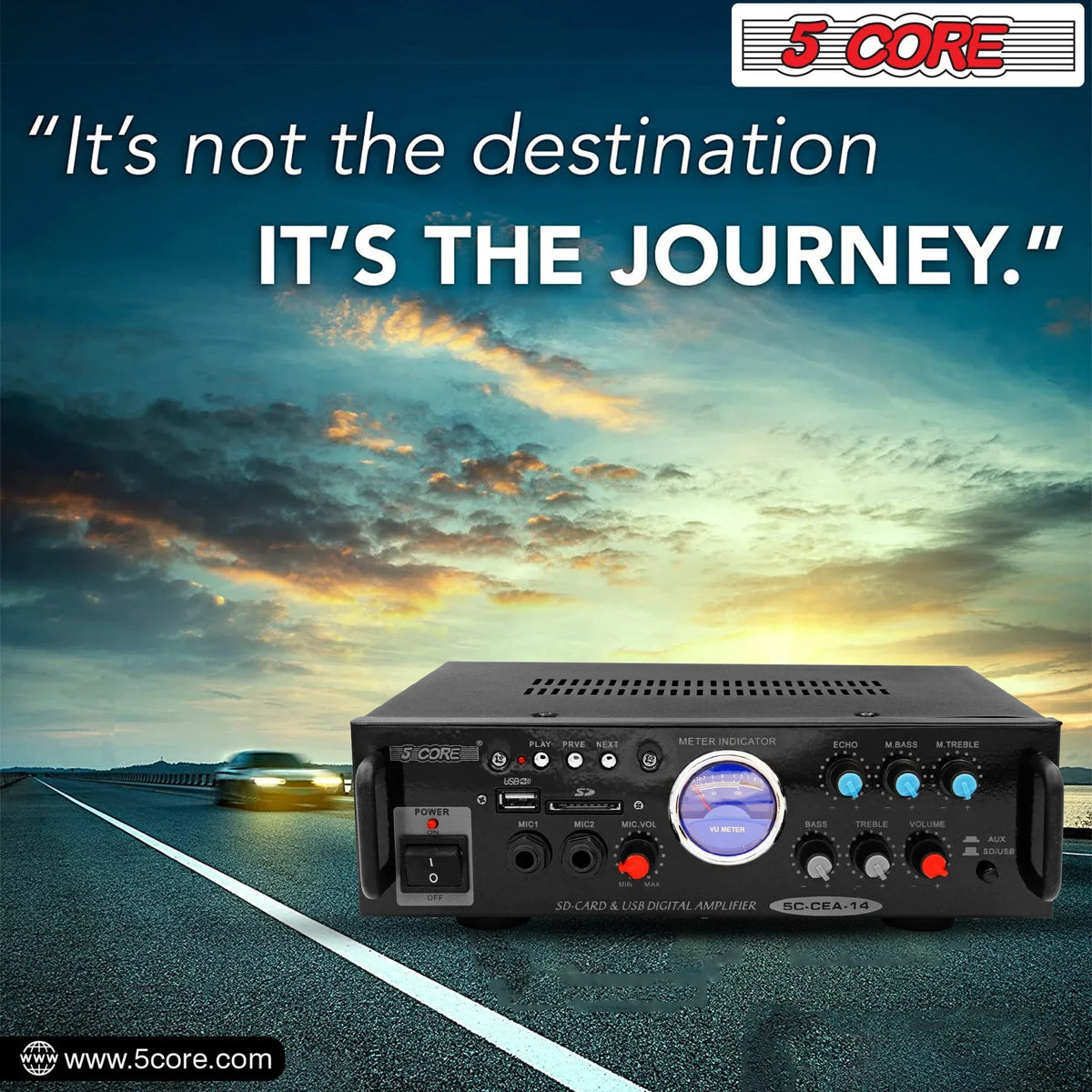 5Core Dual Channel Amplifier Car Audio System 300W Audio Reciver Car - Trustymall