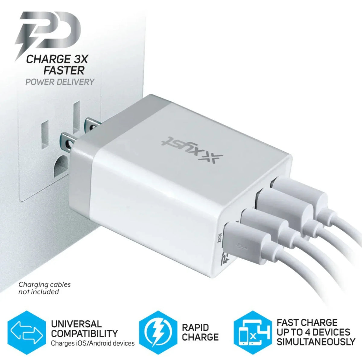 Xyst 35-Watt 4-Port USB-A and USB-C Wall Charger - Trustymall