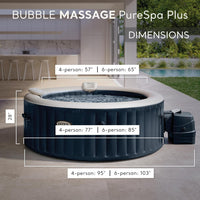 Purespa Bubble Massage Spa Set For Six With Contoured Headrests And