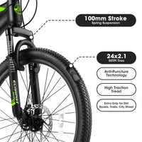 City-Cruizer – 24" Carpat™ ALUMINIUM Mountain Bike (21-Speed, - Trustymall