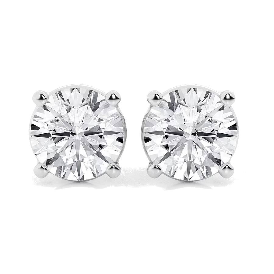AGI Certified 4 CTW Lab Grown Diamond Stud Earrings in 14K White or