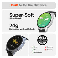 SmartWatch battery indicator on screen portraying up to 7-day battery life.