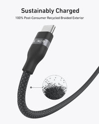 Anker USB-C to USB-C Cable (3 ft / 6 ft, 240W, Upcycled-Braided) - Trustymall