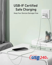 Anker USB-C to USB-C Cable (3 ft / 6 ft, 240W, Upcycled-Braided) - Trustymall