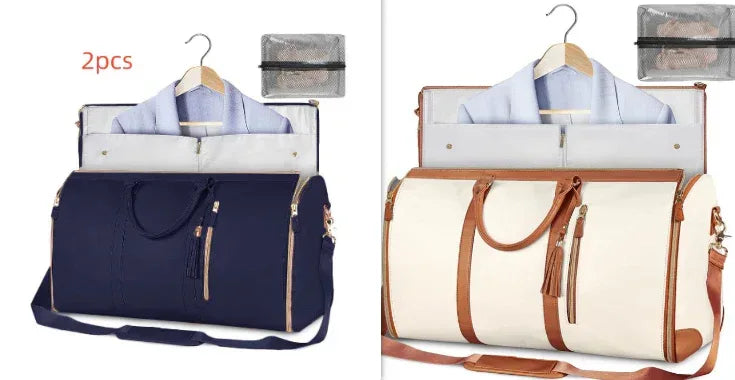 Large Capacity Travel Duffle Bag Women's Handbag Folding Suit Bag Waterproof Clothes Totes - Trustymall