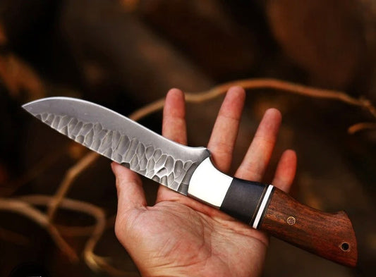 Best Knives for Hunting – 10" J2 Hand-Forged Steel Blade with Rosewood Handle & Leather Sheath