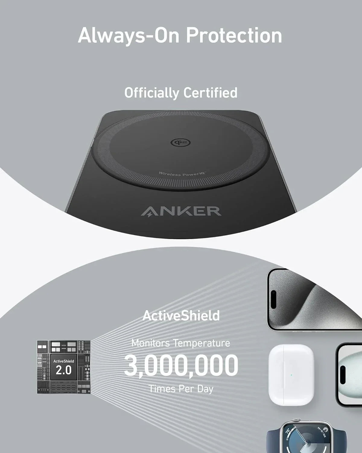 Anker MagGo Wireless Charging Station (Foldable 3-in-1) - Trustymall