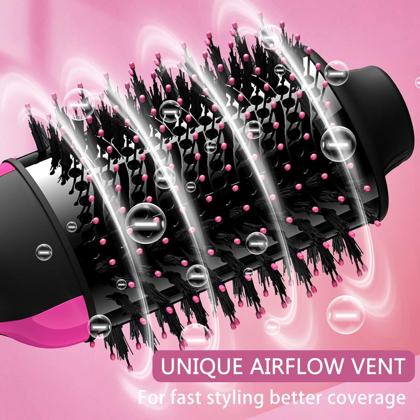 Hair Dryer Brush 4 in 1 Styling Tools Ceramic, Hair Dryer and Styler Volumizer, Hot Air Straightener Brush, Blow Dryer with Ceramic Oval Barrel, Blow Dryer in One, for All Hair Types