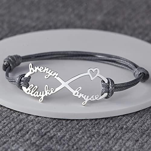 Mom Bracelet With Kids Names, Infinity Bracelet With Names,Mom Jewelry - Trustymall