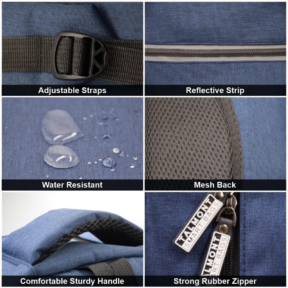 Talmont Extra Large Laptop Backpack – Travel Carry-On, Fits 17" & 15.6" Laptops, Water-Resistant Anti-Theft Business Bag for Men & Women