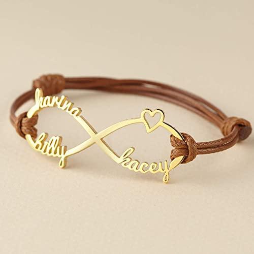 Mom Bracelet With Kids Names, Infinity Bracelet With Names,Mom Jewelry - Trustymall