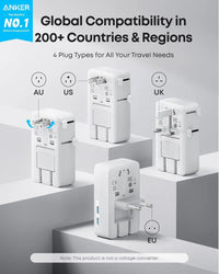 Anker Nano Travel Adapter (5-in-1, 20W, 1-Pack) - Trustymall