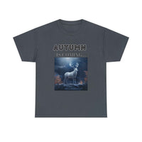 Autumn is coming: Fall Vibes T-shirts | Deer Drinking Brook Leaves Cha