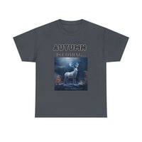Autumn is coming: Fall Vibes T-shirts | Deer Drinking Brook Leaves Cha
