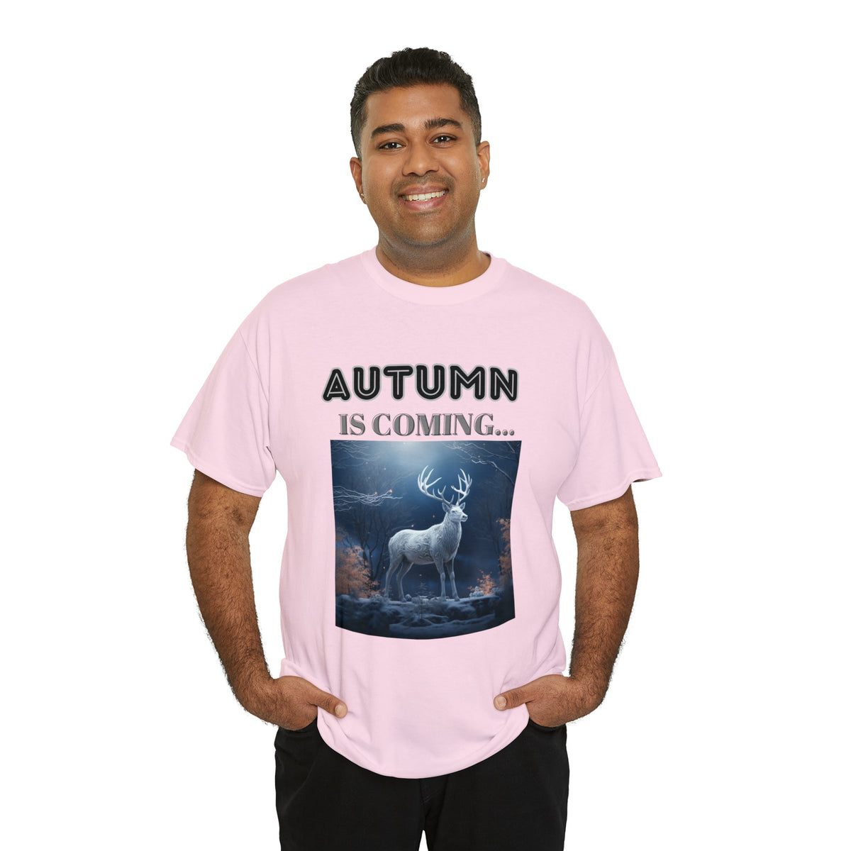 Autumn is coming: Fall Vibes T-shirts | Deer Drinking Brook Leaves Cha