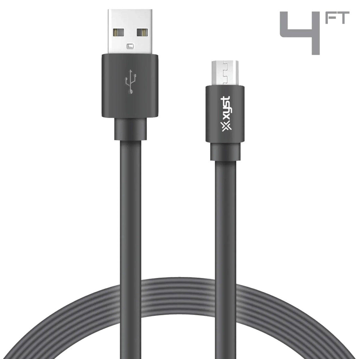 Xyst Charge and Sync USB to Micro USB Flat Cable 4Ft - Trustymall