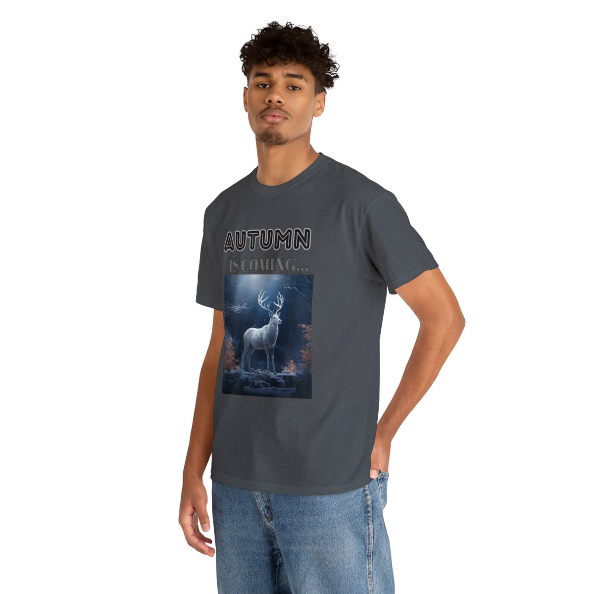 Autumn is coming: Fall Vibes T-shirts | Deer Drinking Brook Leaves Cha