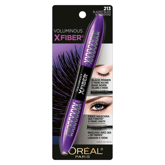 L'Oreal Paris Voluminous X Fiber Washable Mascara Blackest Black
