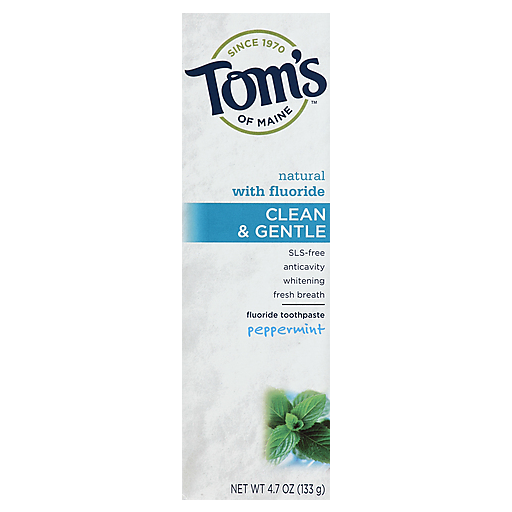 Tom's of Maine Toothpaste, Fluoride, Clean & Gentle, Peppermint