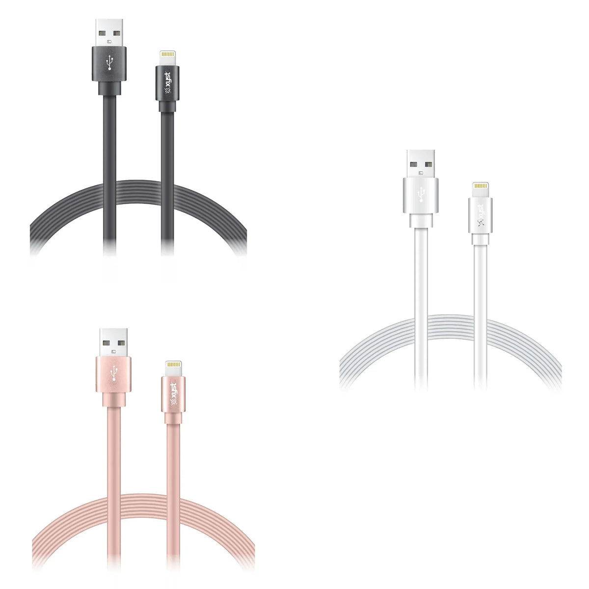 Xyst Charge and Sync USB to Lightning Flat Cable 4Ft - Trustymall