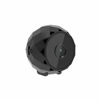 Top view of HD WiFi camera showing lens and buttons on black device.