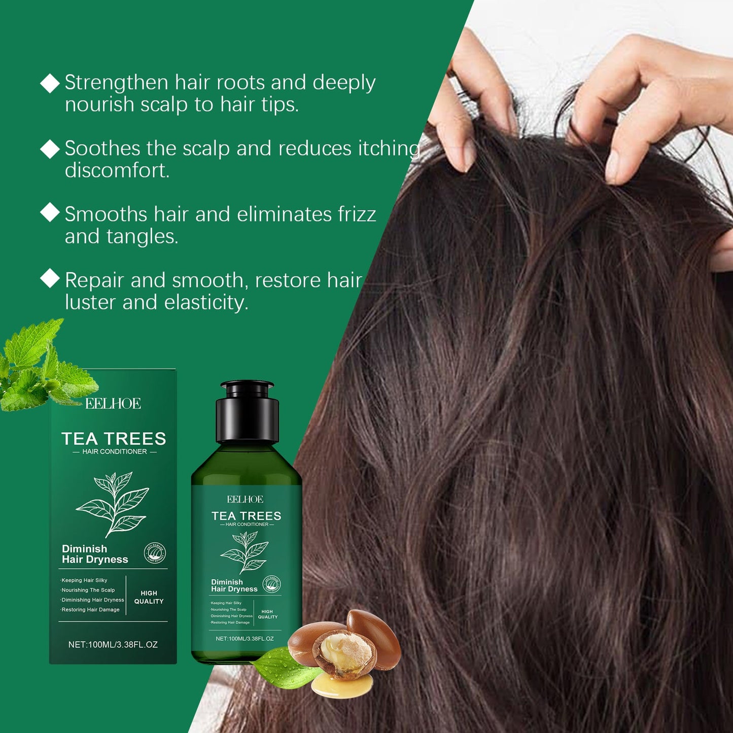 Tea Tree Conditioner Soft Moisturizing Repair Deep Nourishing Dry Hair Smooth Glossy Conditioner